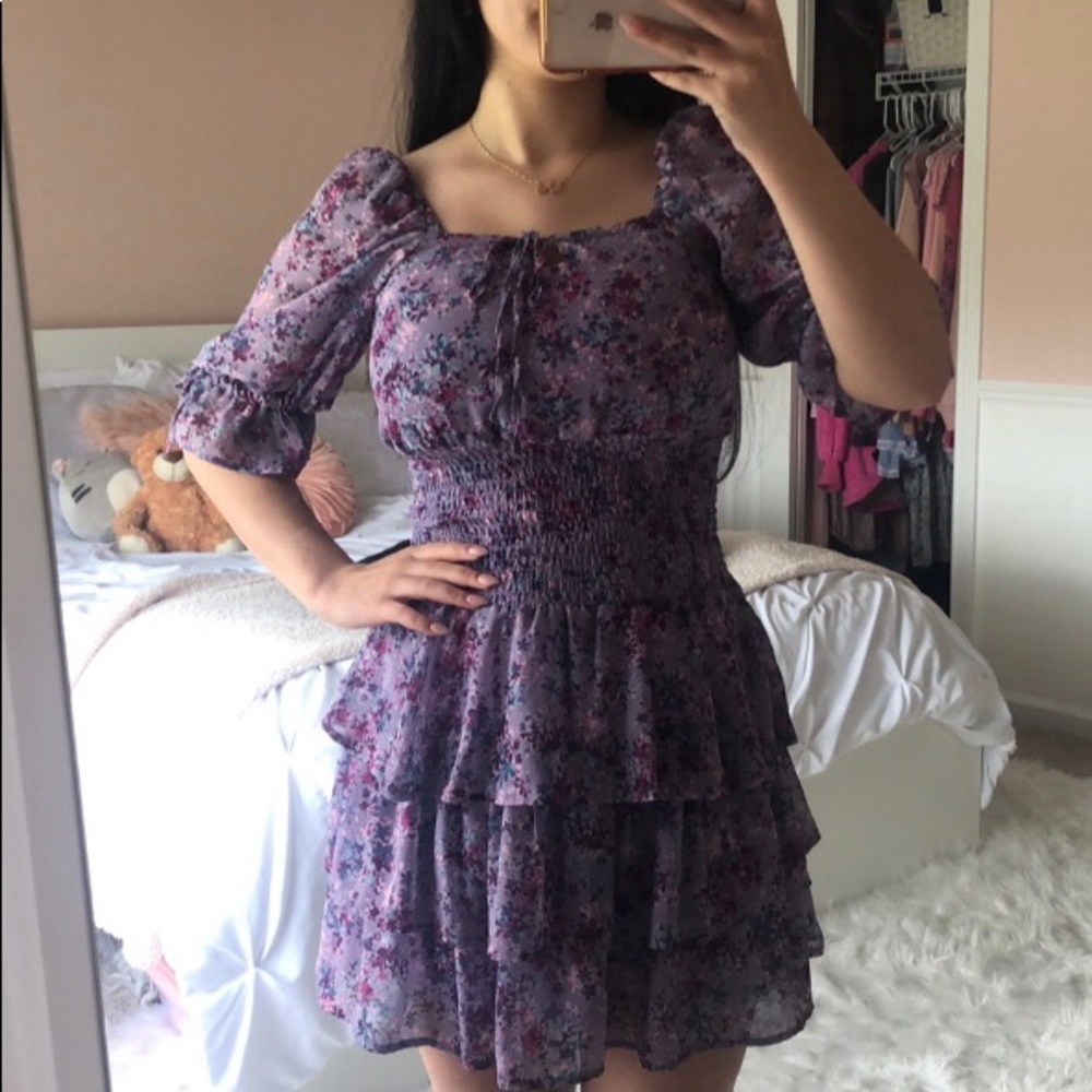 Floral purple summer dress